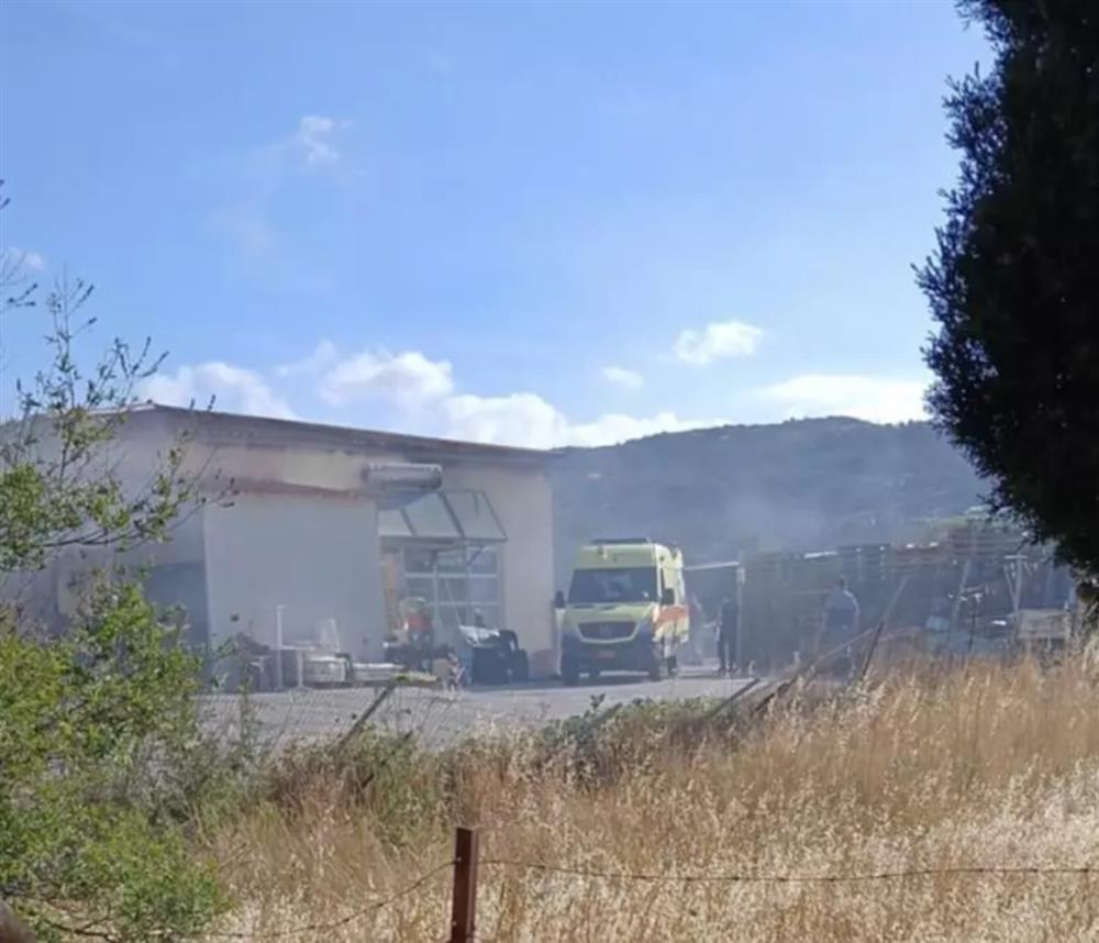 Λέσβος - φωτιά - σουπερ μαρκετ