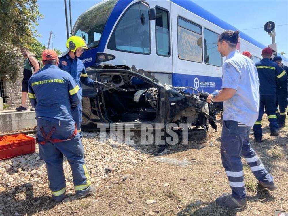 Τροχαίο - Πάτρα - Σύγκρουση τρένου με αυτοκίνητο