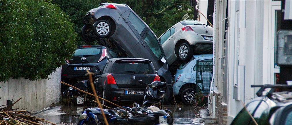 Κακοκαιρία Bora - Ρόδος: Νεροποντή 16 ωρών άφησε πίσω της χάος (βίντεο)