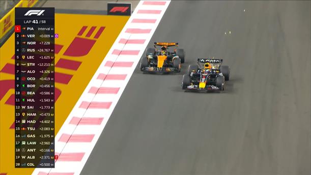 Ο Verstappen πέρασε τον Piastri στον 41ο γύρο
