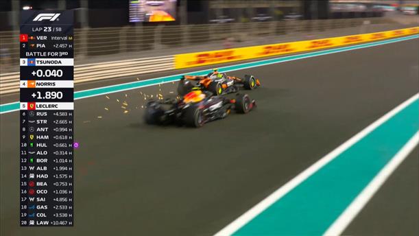 Η προσπέραση του Norris στον Tsunoda στον 23ο γύρο