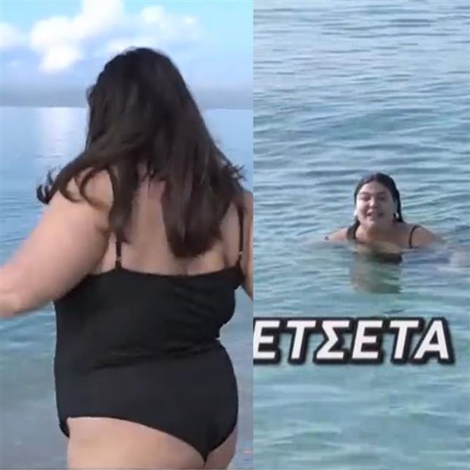 Δανάη Μπάρκα: Αψήφησε το κρύο, έβαλε το μαγιό της & βούτηξε στη θάλασσα (Βίντεο)