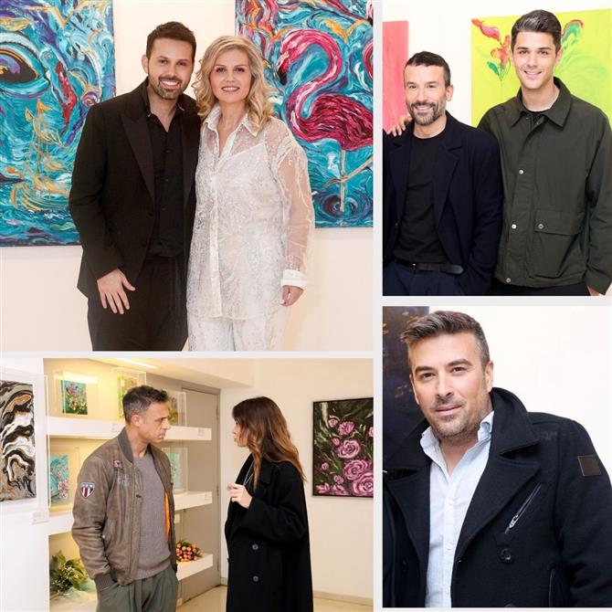 Βάσω Γεωργιάδου: Όσα είδαμε στα εγκαίνια της έκθεσης ζωγραφικής της εικαστικού & μητέρας του Χρήστου Κούτρα - Φωτογραφίες