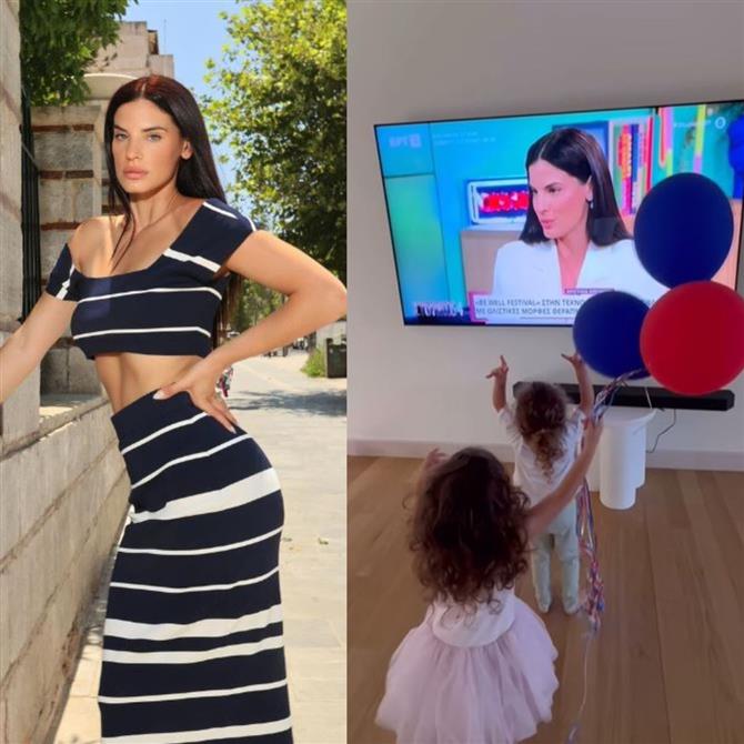 Χριστίνα Μπόμπα: Η αντίδραση των δίδυμων κοριτσιών της όταν την είδαν στην τηλεόραση (Βίντεο)

